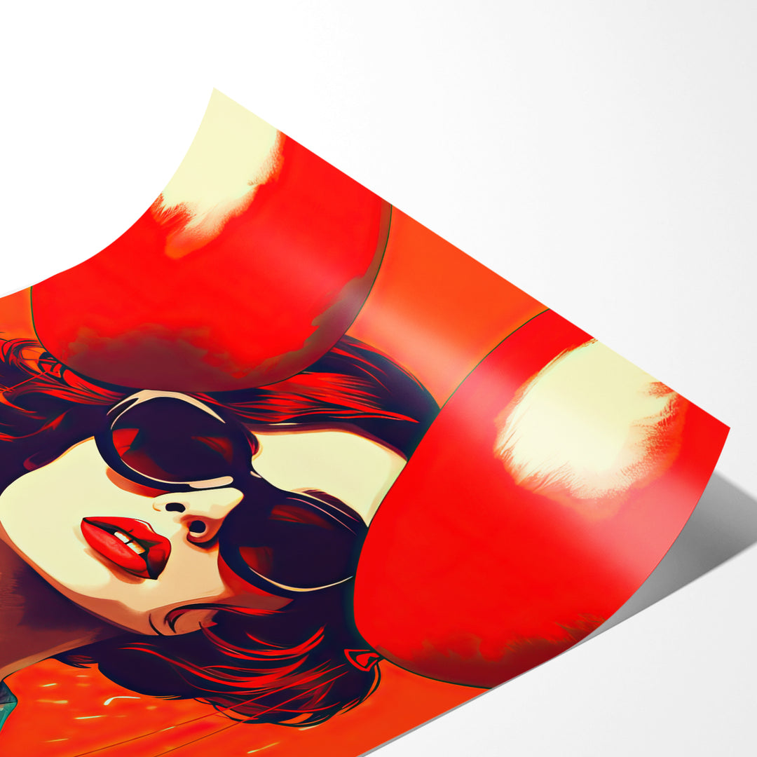 Retro Revival: Vibrant Pop Art Balloon Poster - Papanee