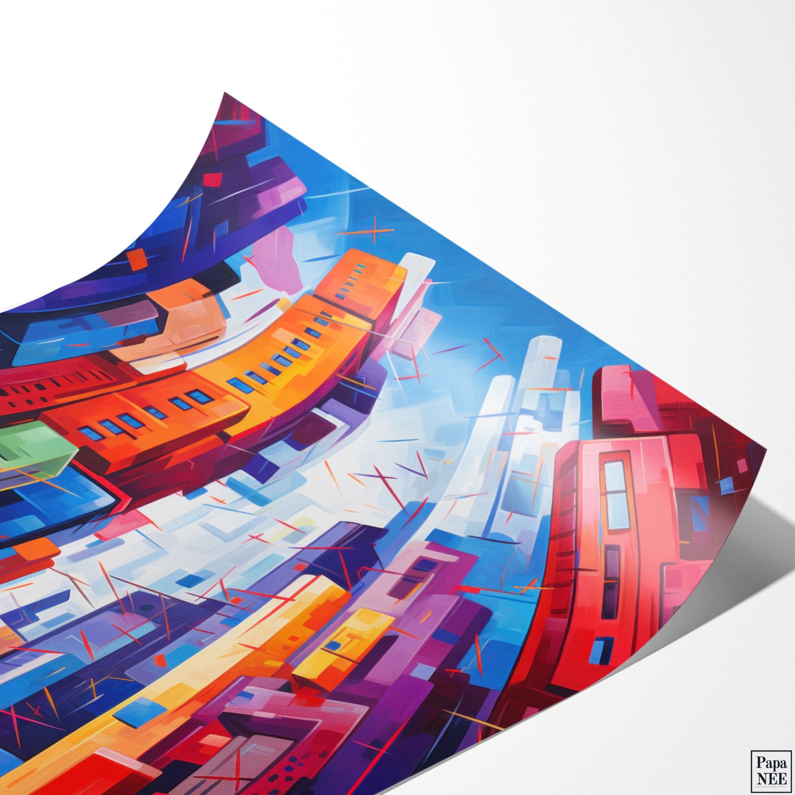 Cityscape Symphony | Vibrant Urban Abstract Poster - Papanee