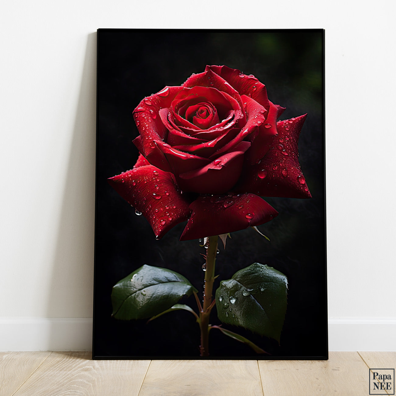 Crimson Beauty | Red Rose Poster - Papanee