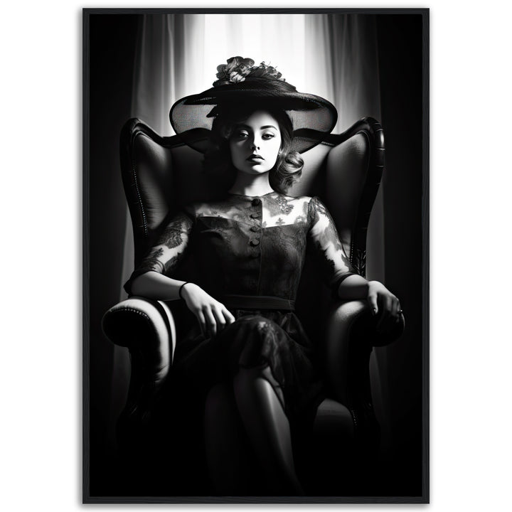 Elegant Dominance | Monochrome Classy Woman Art Poster - Papanee