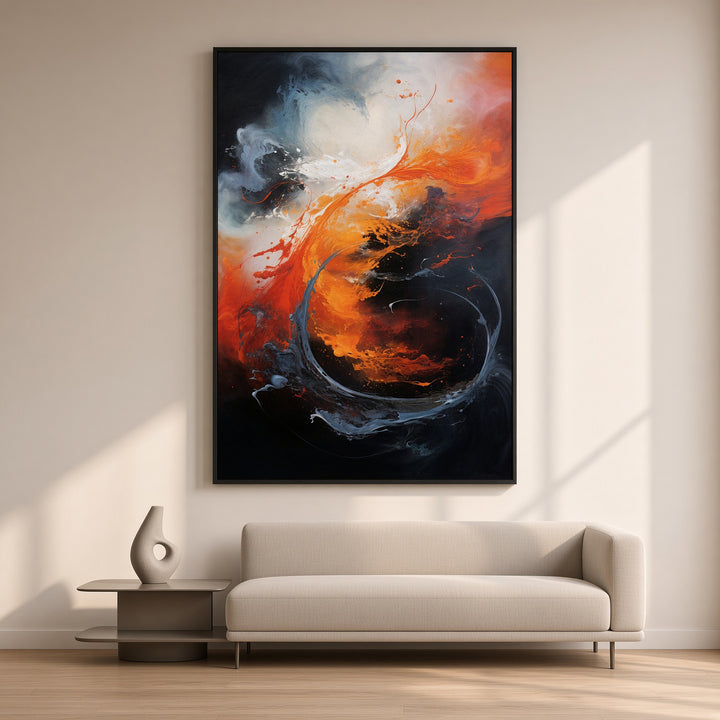 Elemental Fusion contemporary abstract wall art displayed as a fine art print in a refined modern interior.