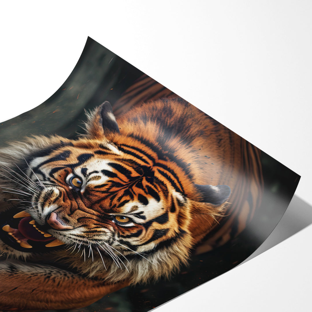 Fierce Tiger | Wildlife Photography Poster - Papanee