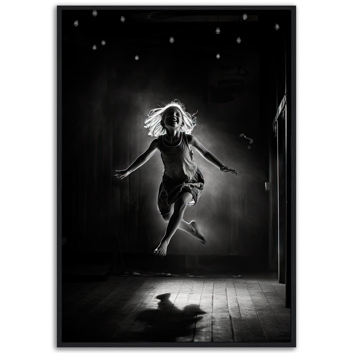 Joyful Leap | Monochrome Dance Poster - Papanee