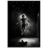 Joyful Leap | Monochrome Dance Poster - Papanee