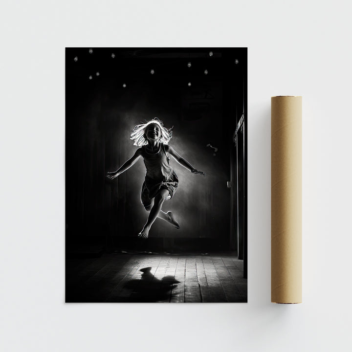 Joyful Leap | Monochrome Dance Poster - Papanee