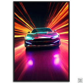 Neon Rush | Racing Car Poster - Papanee