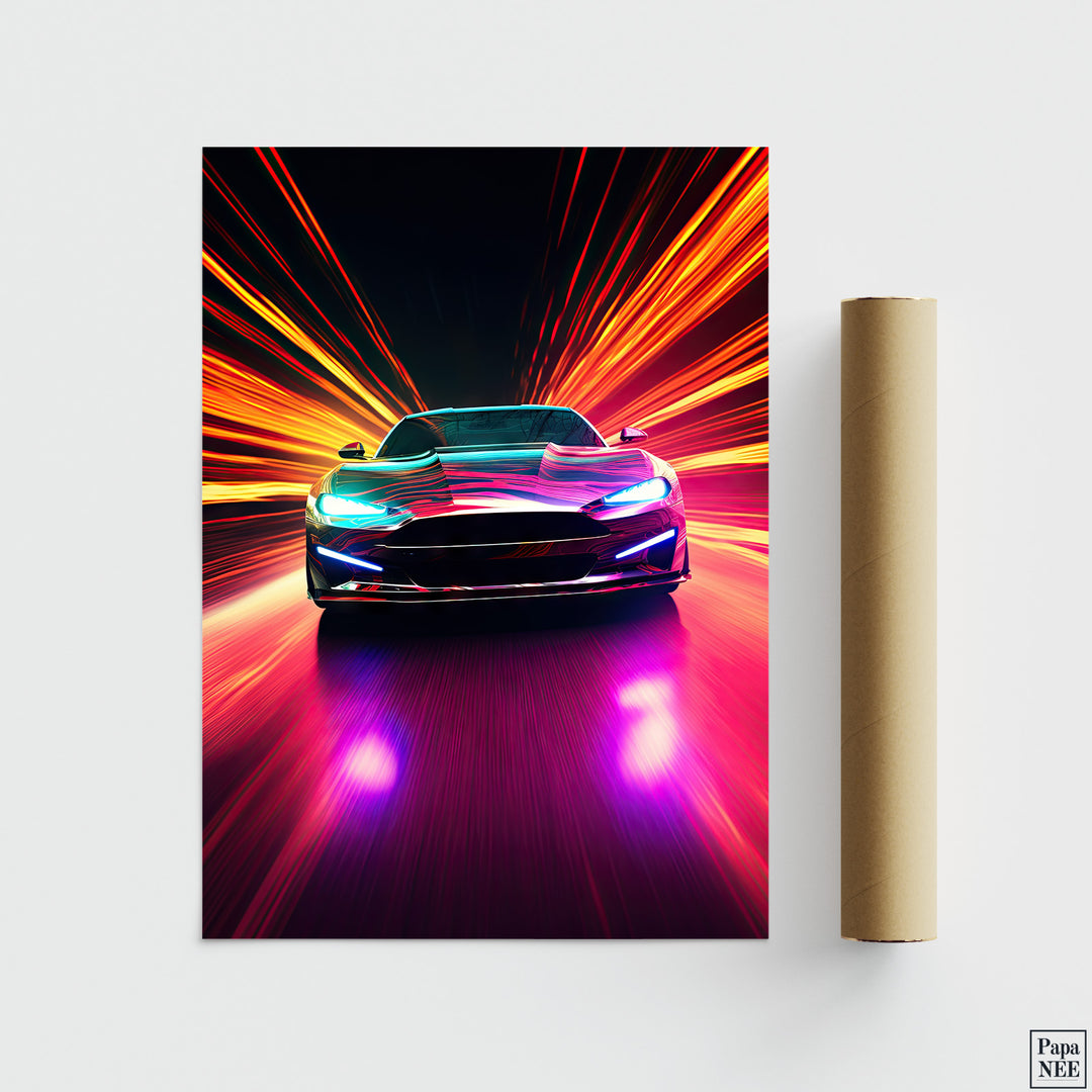Neon Rush | Racing Car Poster - Papanee