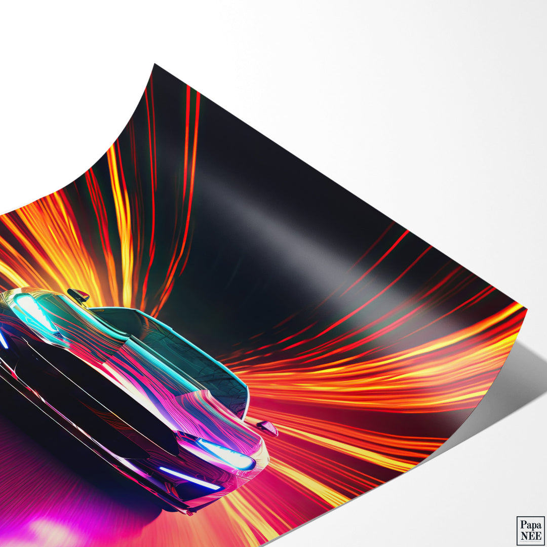 Neon Rush | Racing Car Poster - Papanee