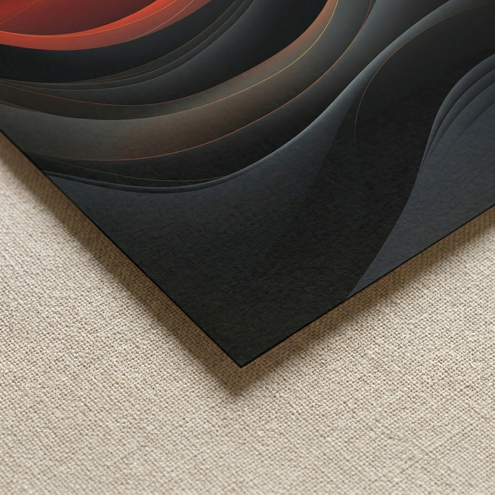 Detail view of Dawn of Waves premium fine art print by Papanee showing the matte paper surface and lower corner of the artwork