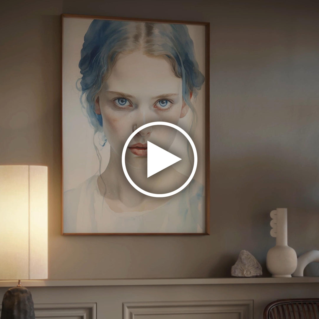The 'Wintersoul Decora' fine art giclée print displayed in a stylish frame on a wall in a modern living space.