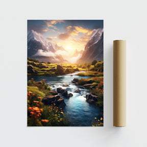 Serene River Creek | Landscape Poster - Papanee