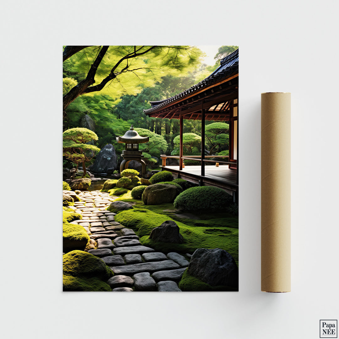 Serene Zen | Tranquil Japanese Garden Poster - Papanee